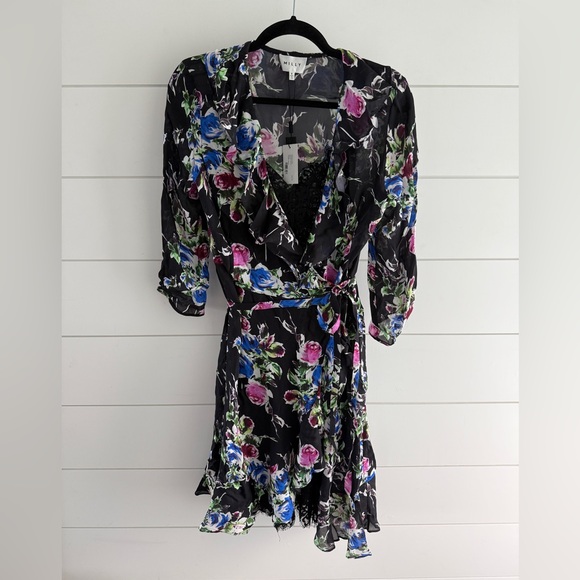 MILLY Dresses & Skirts - NWT Milly Black Floral Dress, Size 8